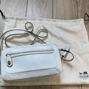 Coach Flight Artic White Crossbody Bag